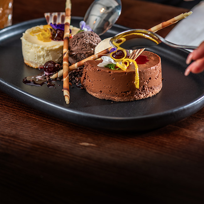 Dessert menu at The Belvedere Arms
